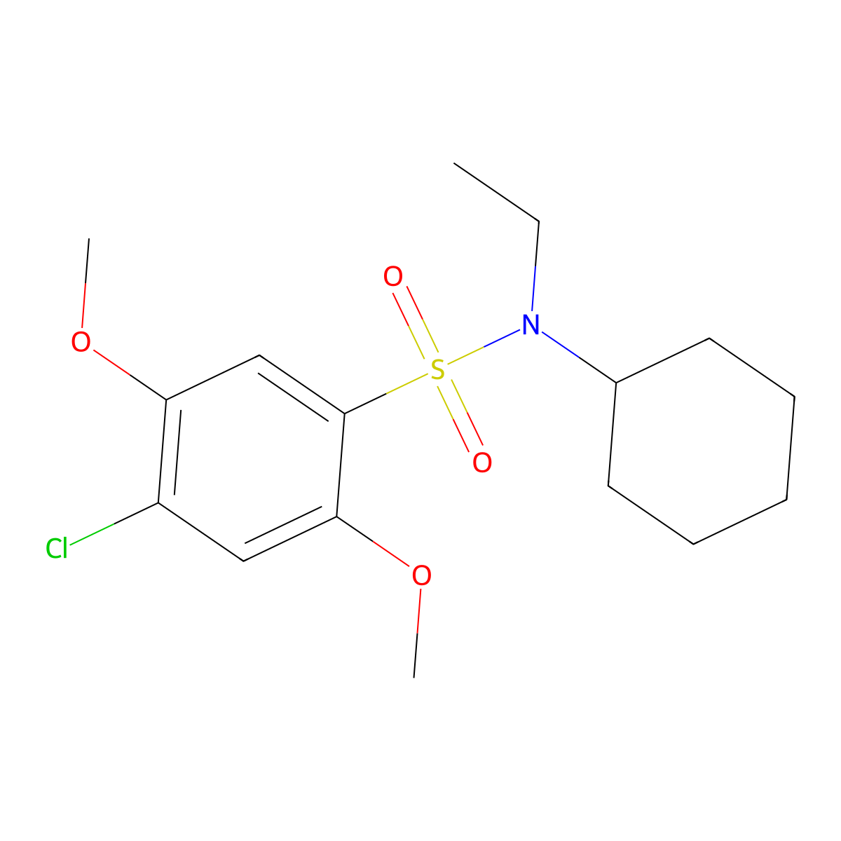 4-chloro-N-cyclohexyl-N-ethyl-2,5-dimethoxybenzenesulfonamide molecular structure, CAS 700857-45-0