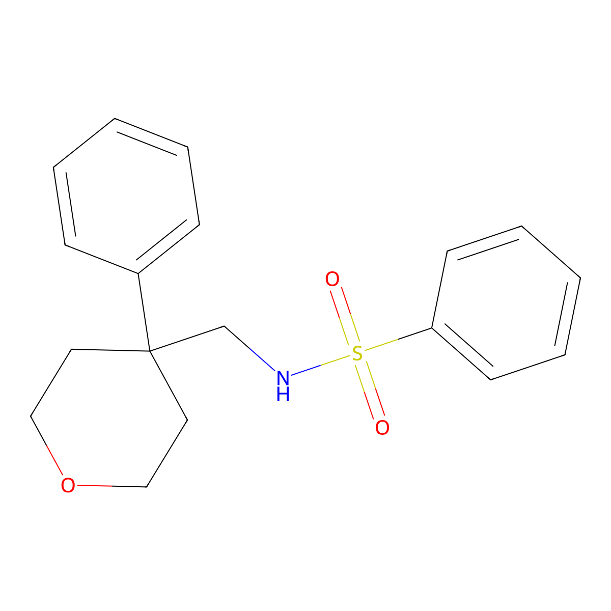 N-[(4-phenyloxan-4-yl)methyl]benzenesulfonamide molecular structure, CAS 700857-56-3