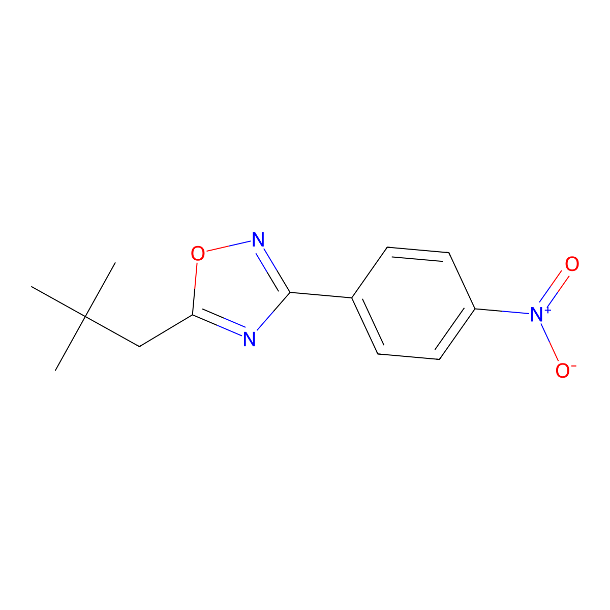 5-(2,2-Dimethylpropyl)-3-(4-nitrophenyl)-1,2,4-oxadiazole molecular structure, CAS 700857-58-5