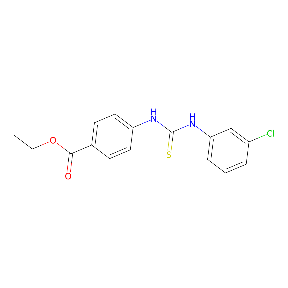 Ethyl 4-{[(3-chlorophenyl)carbamothioyl]amino}benzoate molecular structure, CAS 700857-68-7