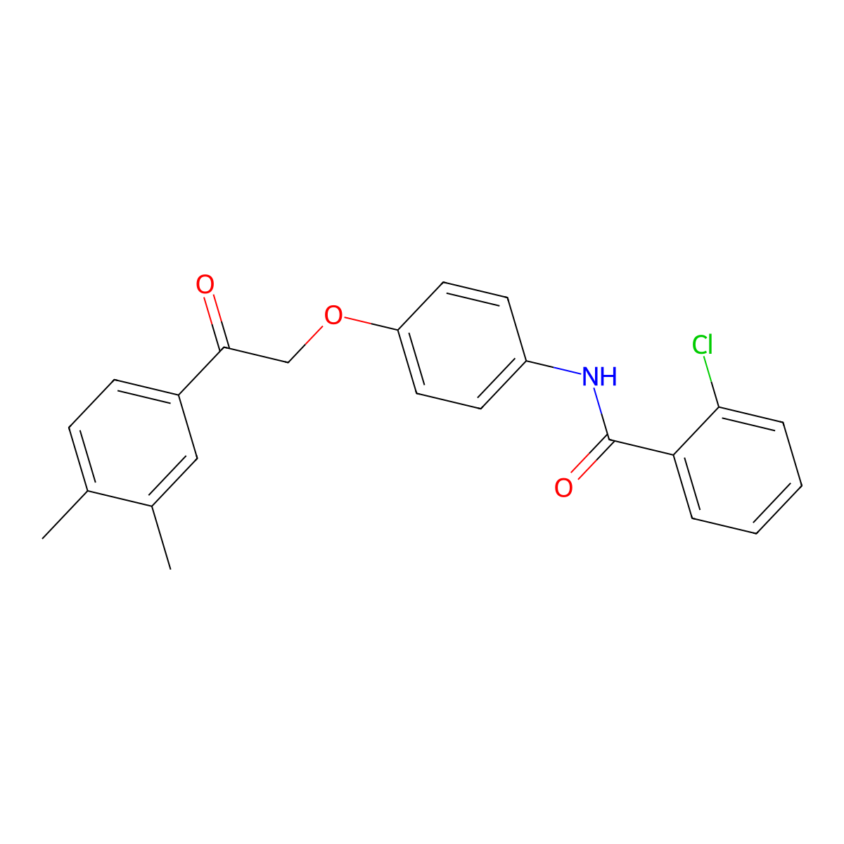 2-chloro-N-[4-[2-(3,4-dimethylphenyl)-2-oxoethoxy]phenyl]benzamide molecular structure, CAS 700857-81-4