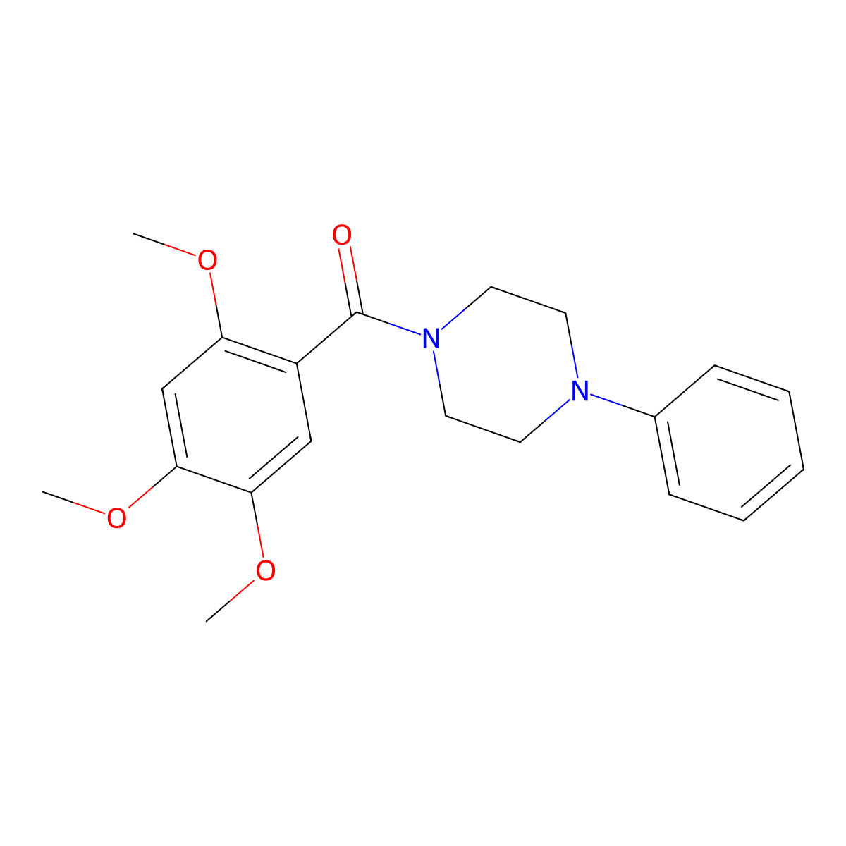 (4-Phenylpiperazin-1-yl)-(2,4,5-trimethoxyphenyl)methanone molecular structure, CAS 700858-19-1