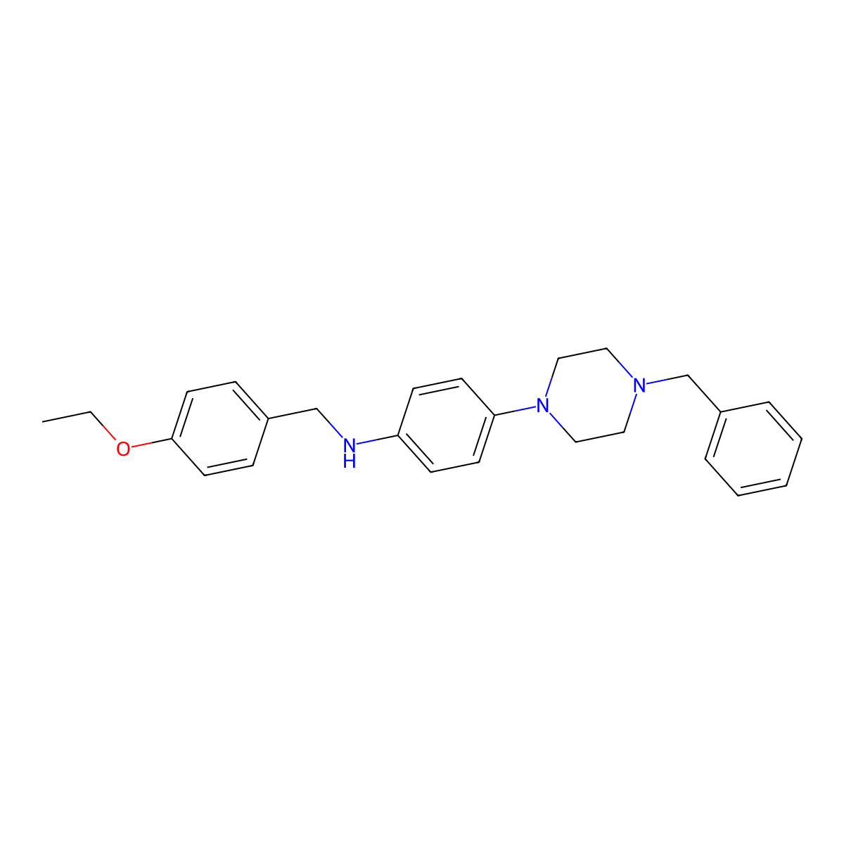 4-(4-benzylpiperazin-1-yl)-N-[(4-ethoxyphenyl)methyl]aniline molecular structure, CAS 700858-26-0