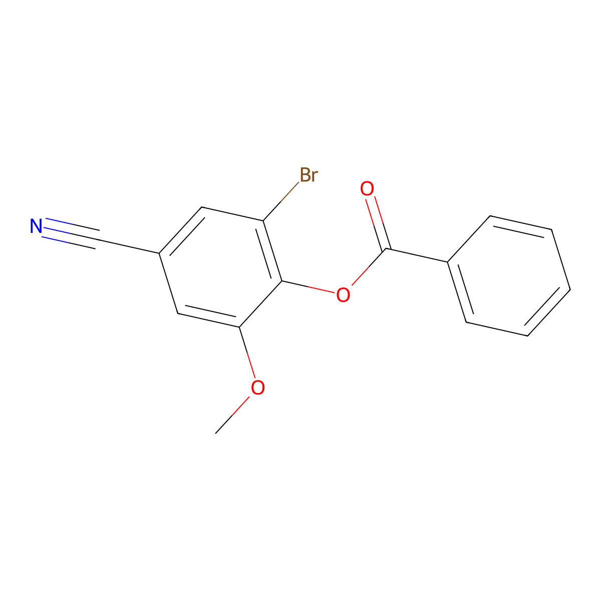 2-Bromo-4-cyano-6-methoxyphenyl benzoate molecular structure, CAS 700858-32-8