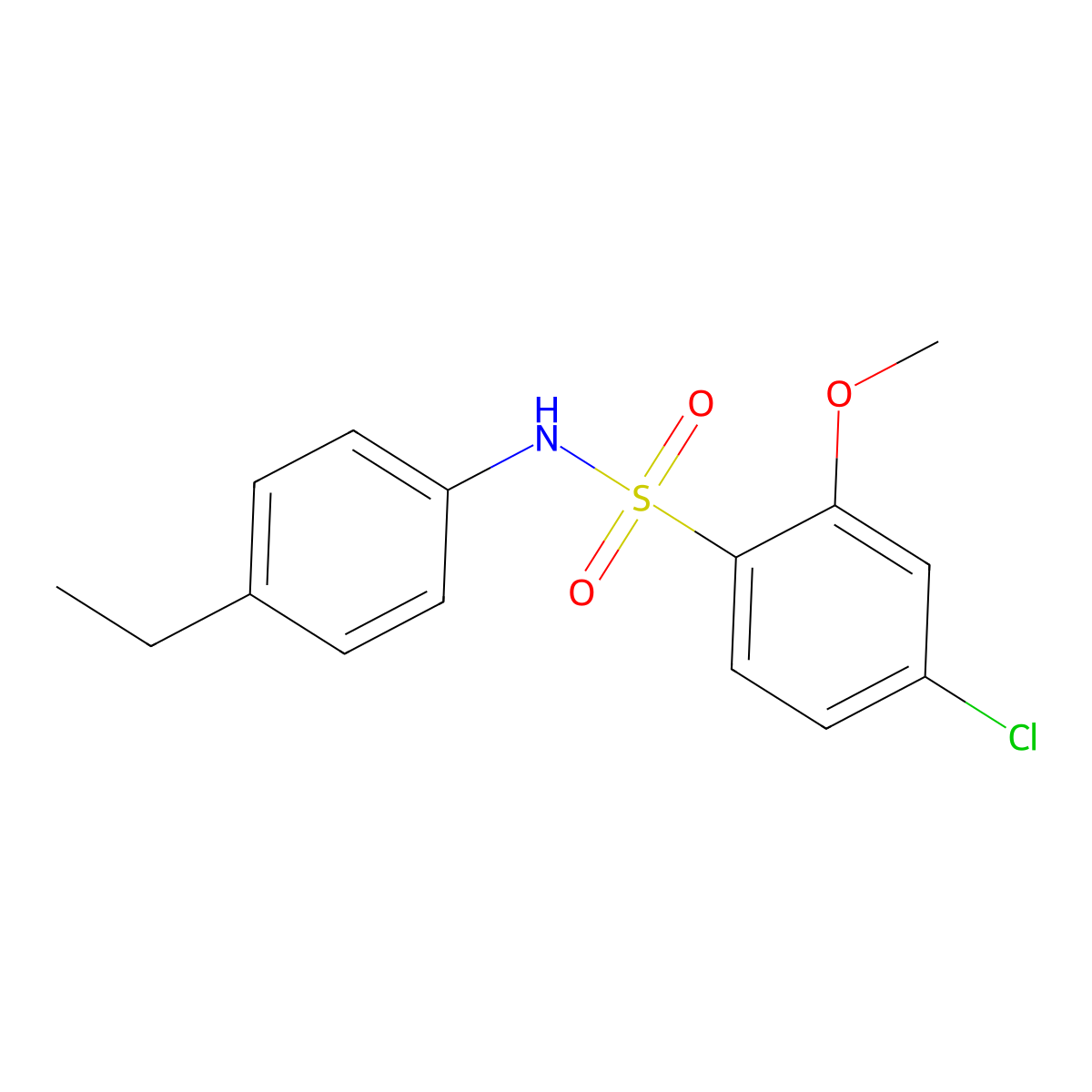 4-chloro-N-(4-ethylphenyl)-2-methoxybenzenesulfonamide molecular structure, CAS 700858-33-9