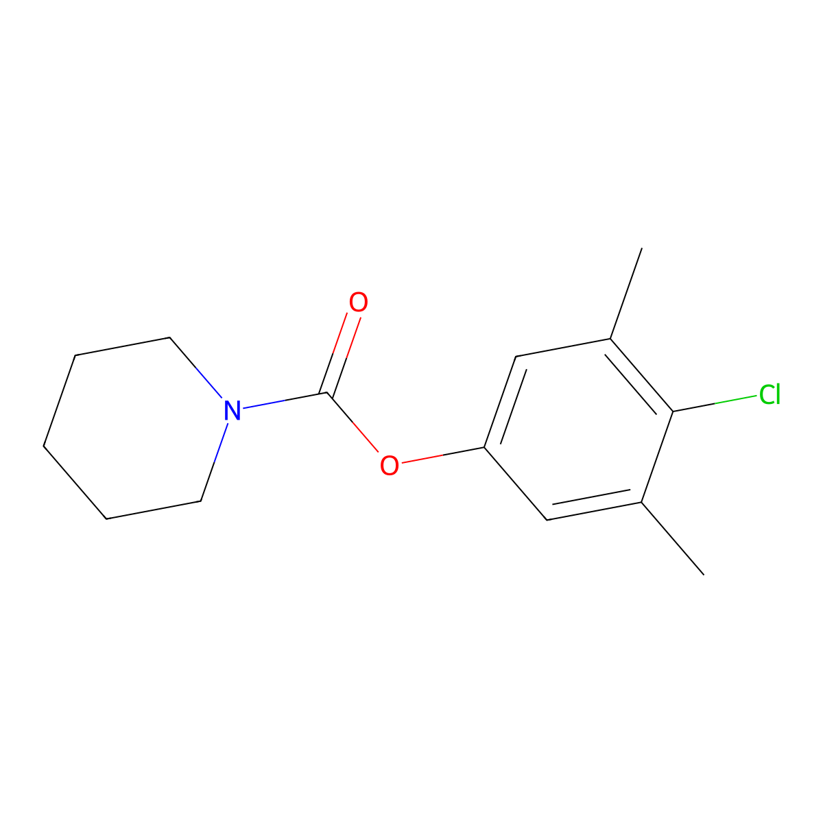 4-Chloro-3,5-dimethylphenyl 1-piperidinecarboxylate molecular structure, CAS 700858-52-2