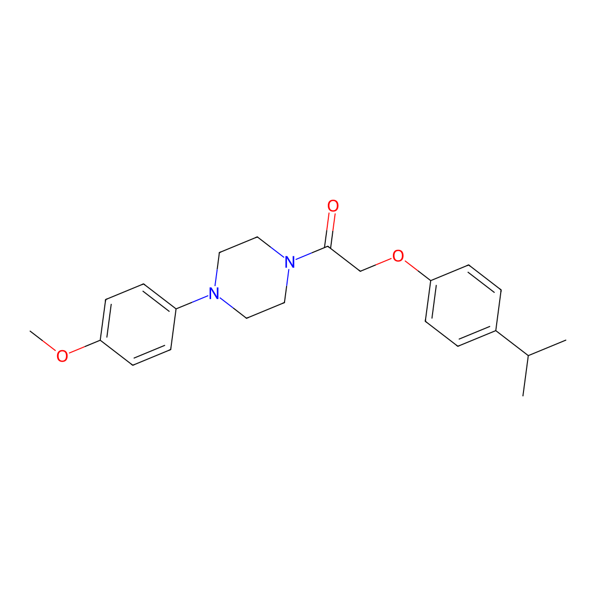 1-[4-(4-Methoxyphenyl)piperazin-1-yl]-2-(4-propan-2-ylphenoxy)ethanone molecular structure, CAS 700858-58-8
