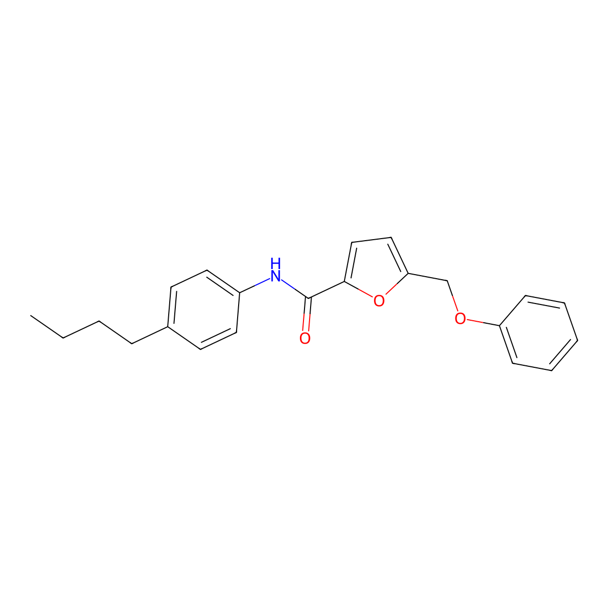 N-(4-butylphenyl)-5-(phenoxymethyl)furan-2-carboxamide molecular structure, CAS 700858-60-2