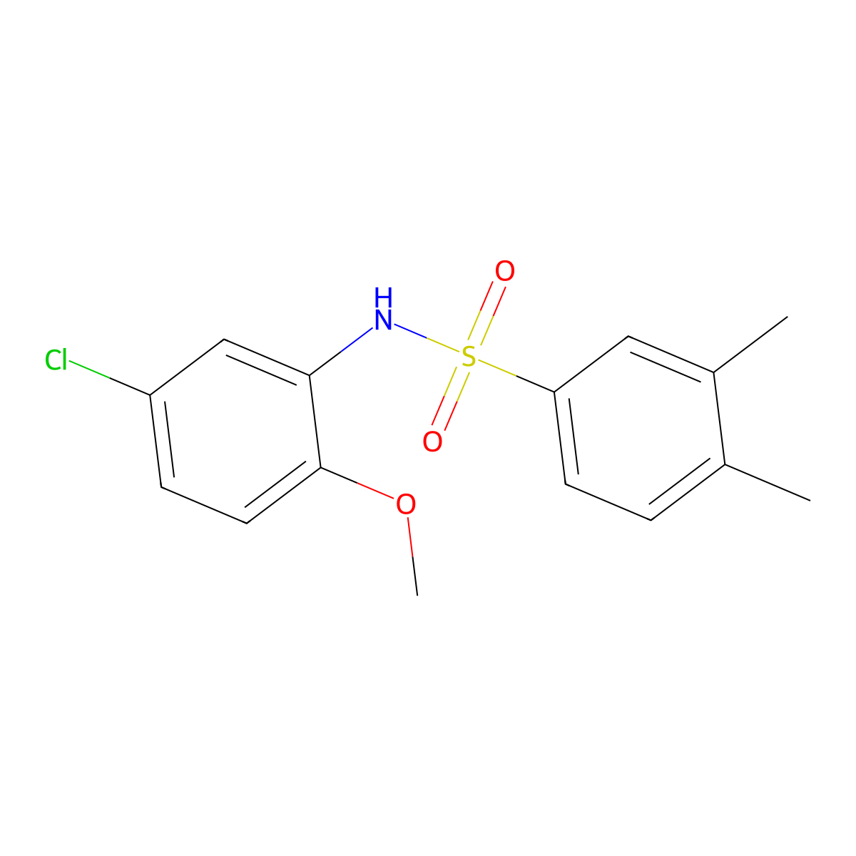[(3,4-Dimethylphenyl)sulfonyl](5-chloro-2-methoxyphenyl)amine molecular structure, CAS 700858-76-0