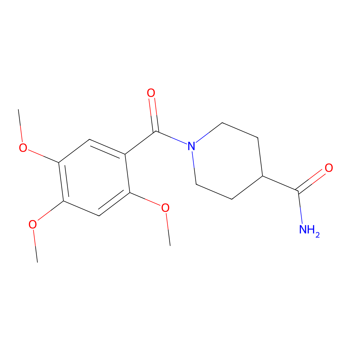 1-(2,4,5-Trimethoxybenzoyl)piperidine-4-carboxamide molecular structure, CAS 700858-81-7