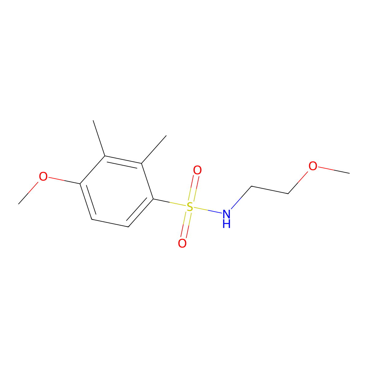 4-methoxy-N-(2-methoxyethyl)-2,3-dimethylbenzenesulfonamide molecular structure, CAS 700858-82-8