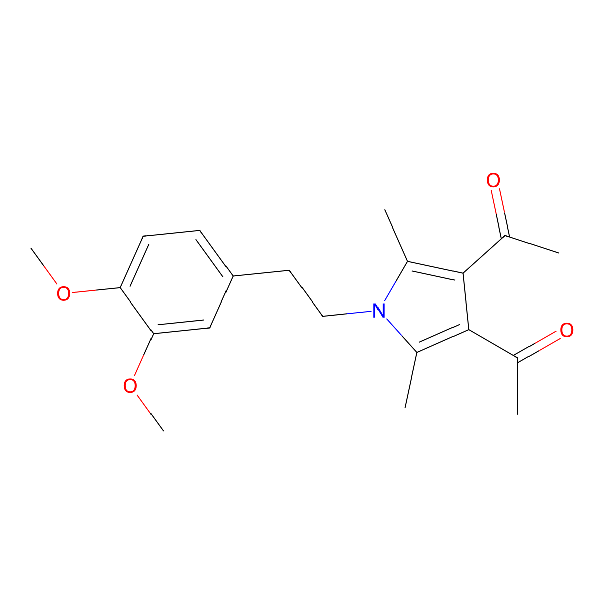 1-[4-Acetyl-1-[2-(3,4-dimethoxyphenyl)ethyl]-2,5-dimethylpyrrol-3-yl]ethanone molecular structure, CAS 700858-84-0