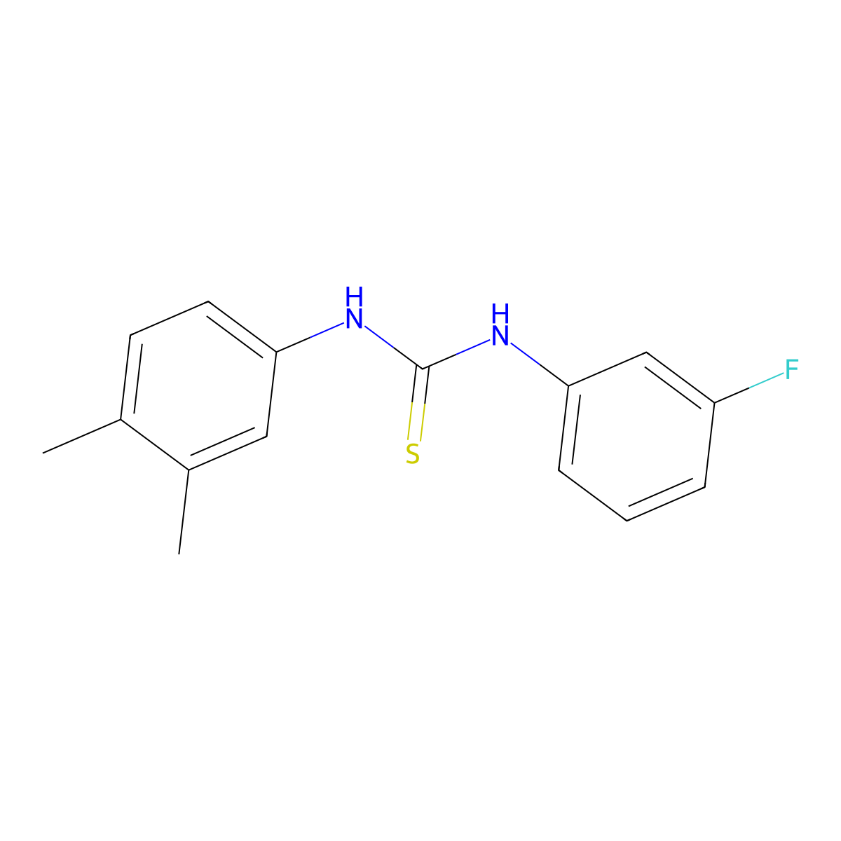 1-(3,4-Dimethylphenyl)-3-(3-fluorophenyl)thiourea molecular structure, CAS 700858-88-4