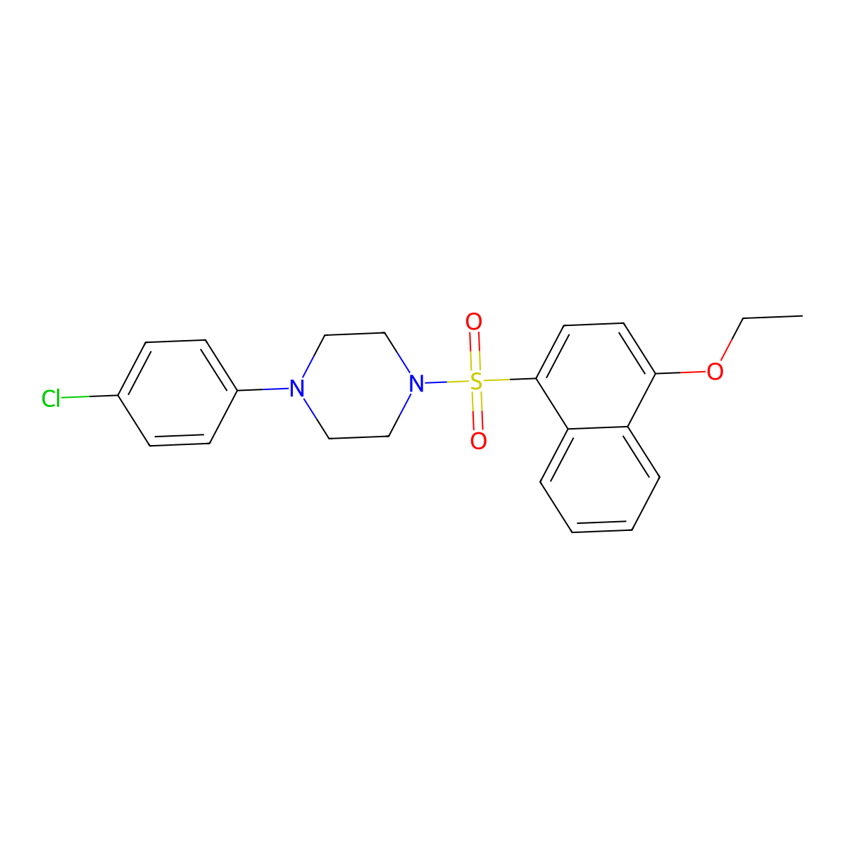 1-(4-Chlorophenyl)-4-[(4-ethoxynaphthalen-1-yl)sulfonyl]piperazine molecular structure, CAS 700858-94-2