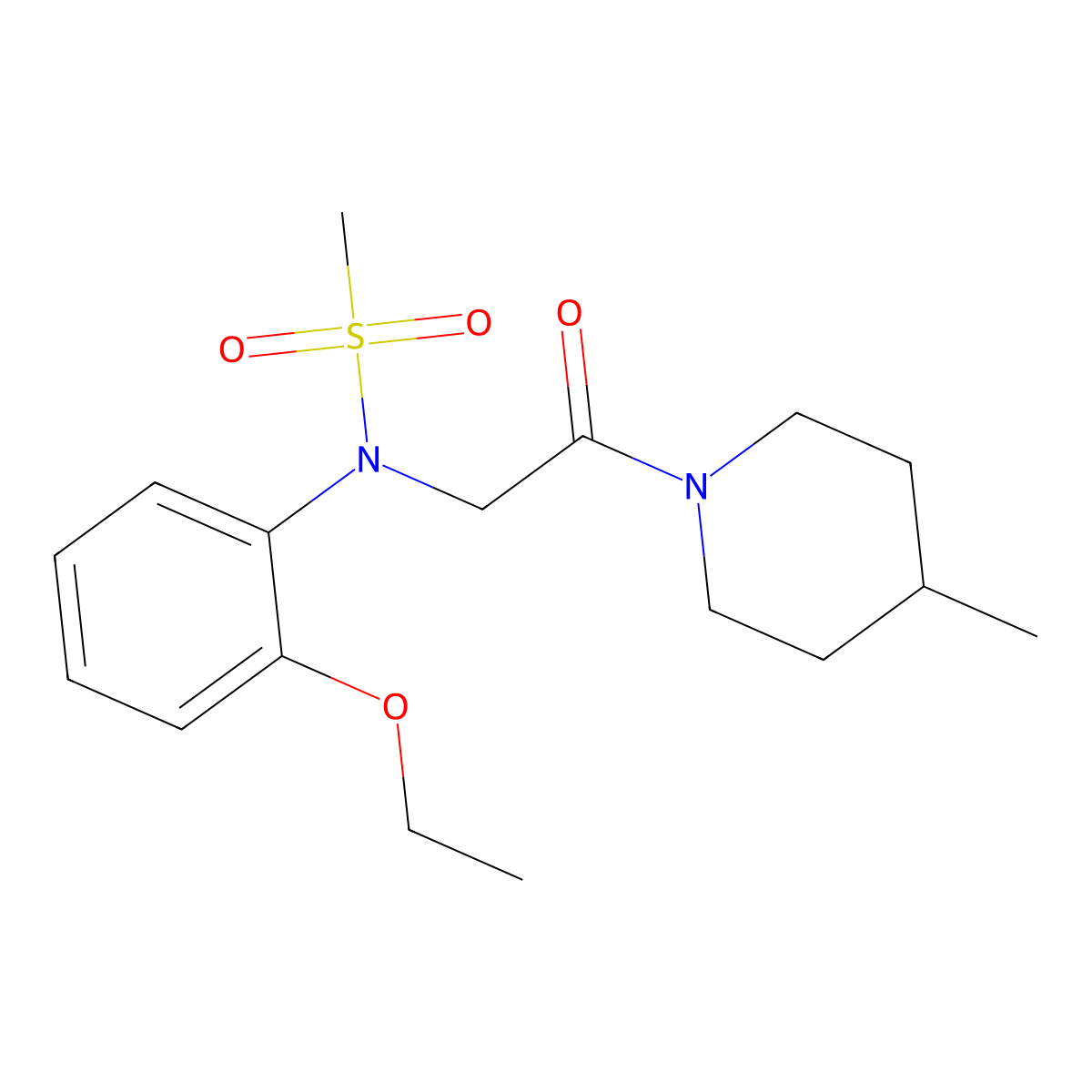 N-(2-Ethoxyphenyl)-N-(2-(4-methylpiperidin-1-yl)-2-oxoethyl)methanesulfonamide molecular structure, CAS 700859-06-9