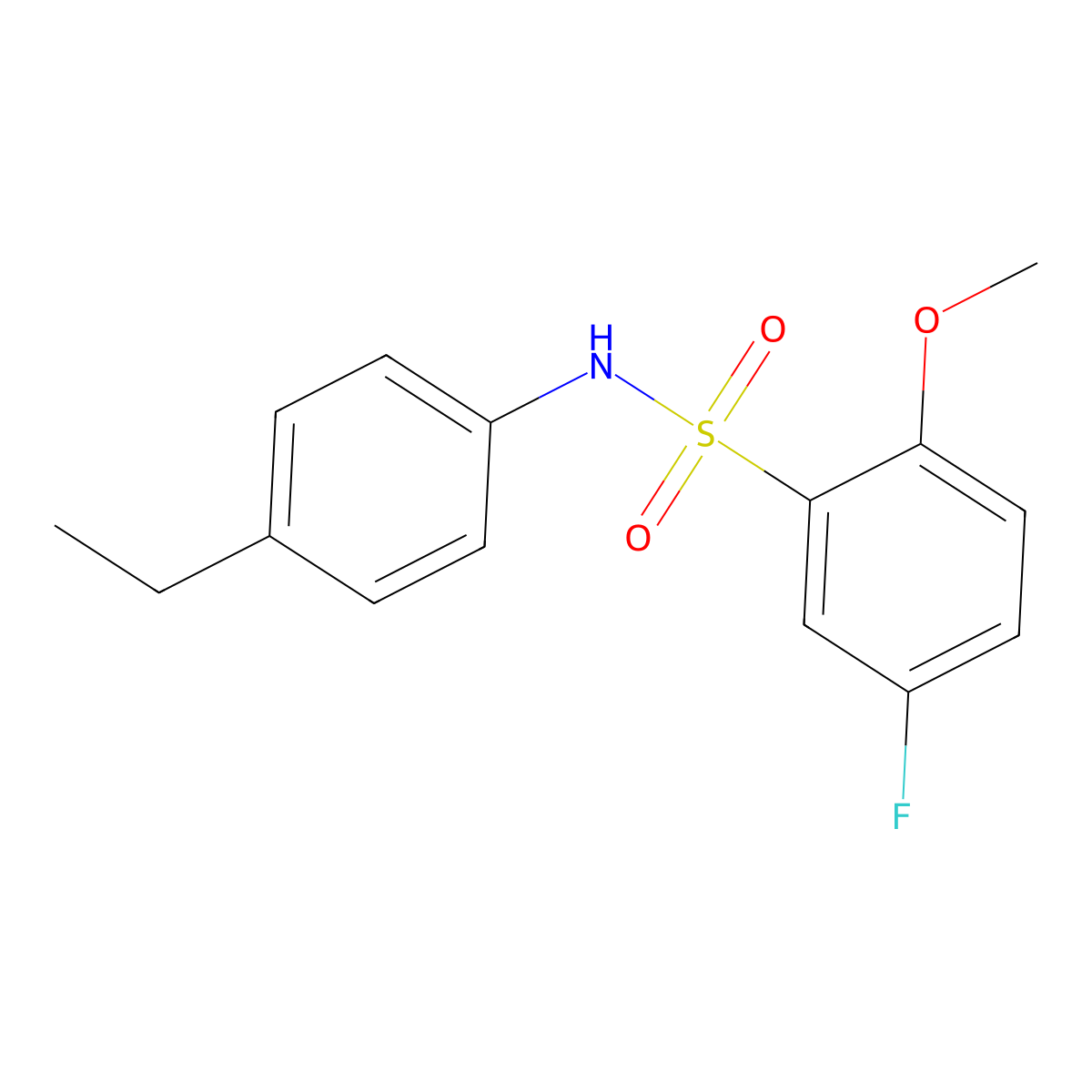 N-(4-ethylphenyl)-5-fluoro-2-methoxybenzenesulfonamide molecular structure, CAS 700859-13-8