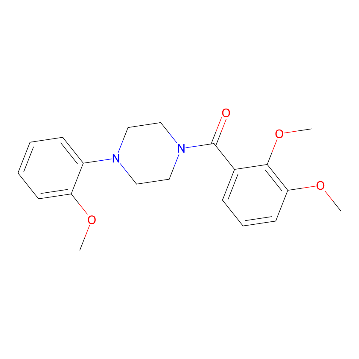 (2,3-Dimethoxyphenyl)-[4-(2-methoxyphenyl)piperazin-1-yl]methanone molecular structure, CAS 700859-24-1