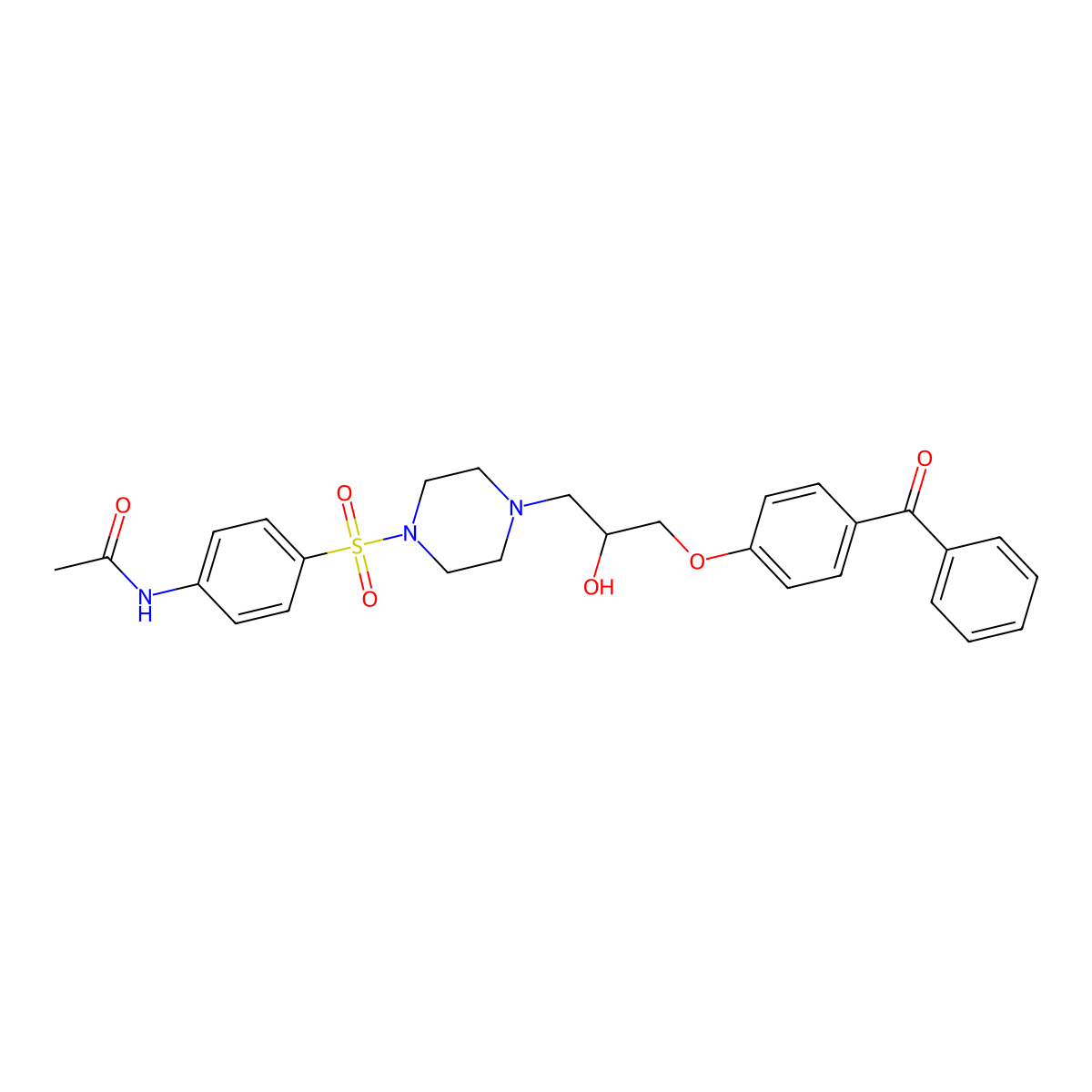 N-[4-({4-[3-(4-benzoylphenoxy)-2-hydroxypropyl]piperazin-1-yl}sulfonyl)phenyl]acetamide molecular structure, CAS 700859-25-2