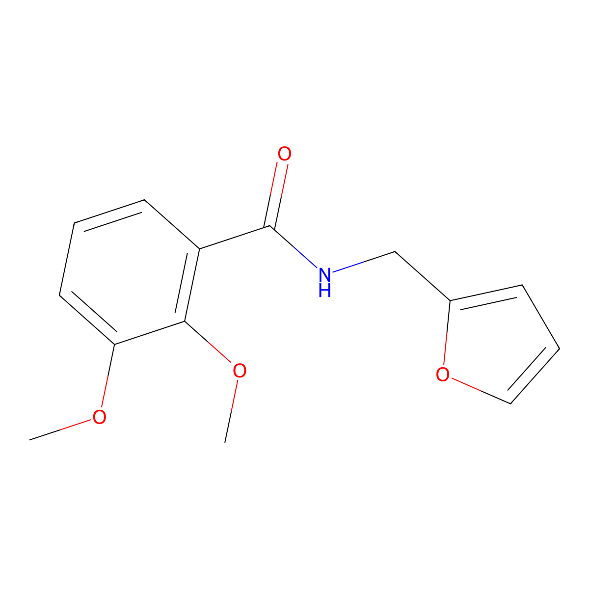 N-(furan-2-ylmethyl)-2,3-dimethoxybenzamide molecular structure, CAS 700859-37-6