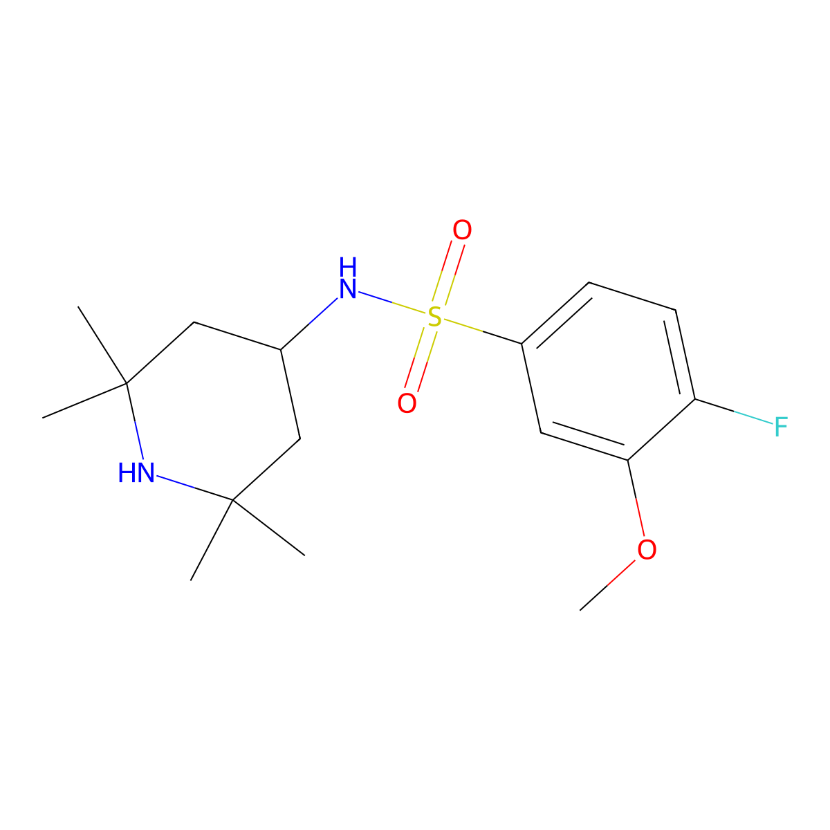 4-fluoro-3-methoxy-N-(2,2,6,6-tetramethyl-4-piperidinyl)benzenesulfonamide molecular structure, CAS 700859-51-4