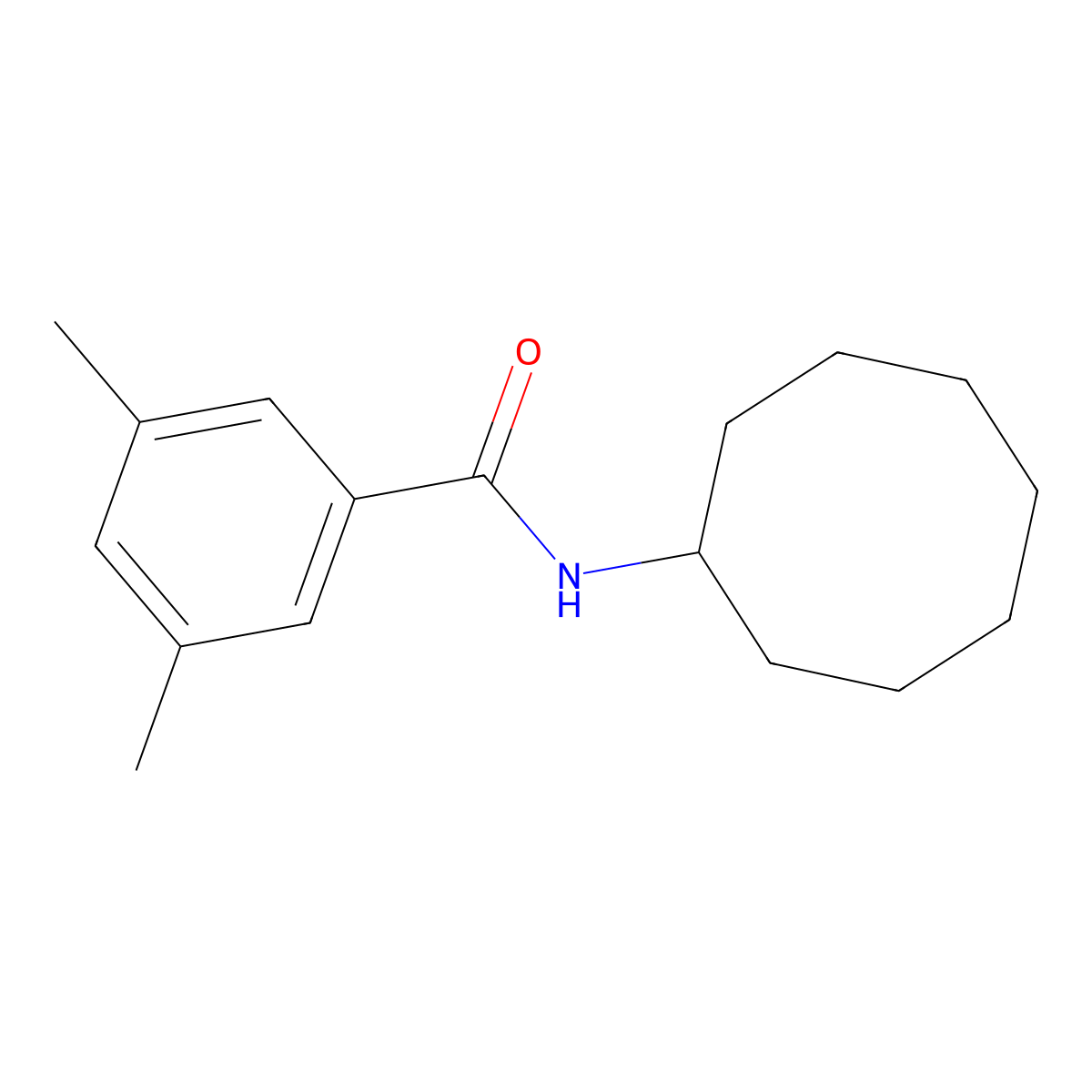N-cyclooctyl-3,5-dimethylbenzamide molecular structure, CAS 700859-52-5