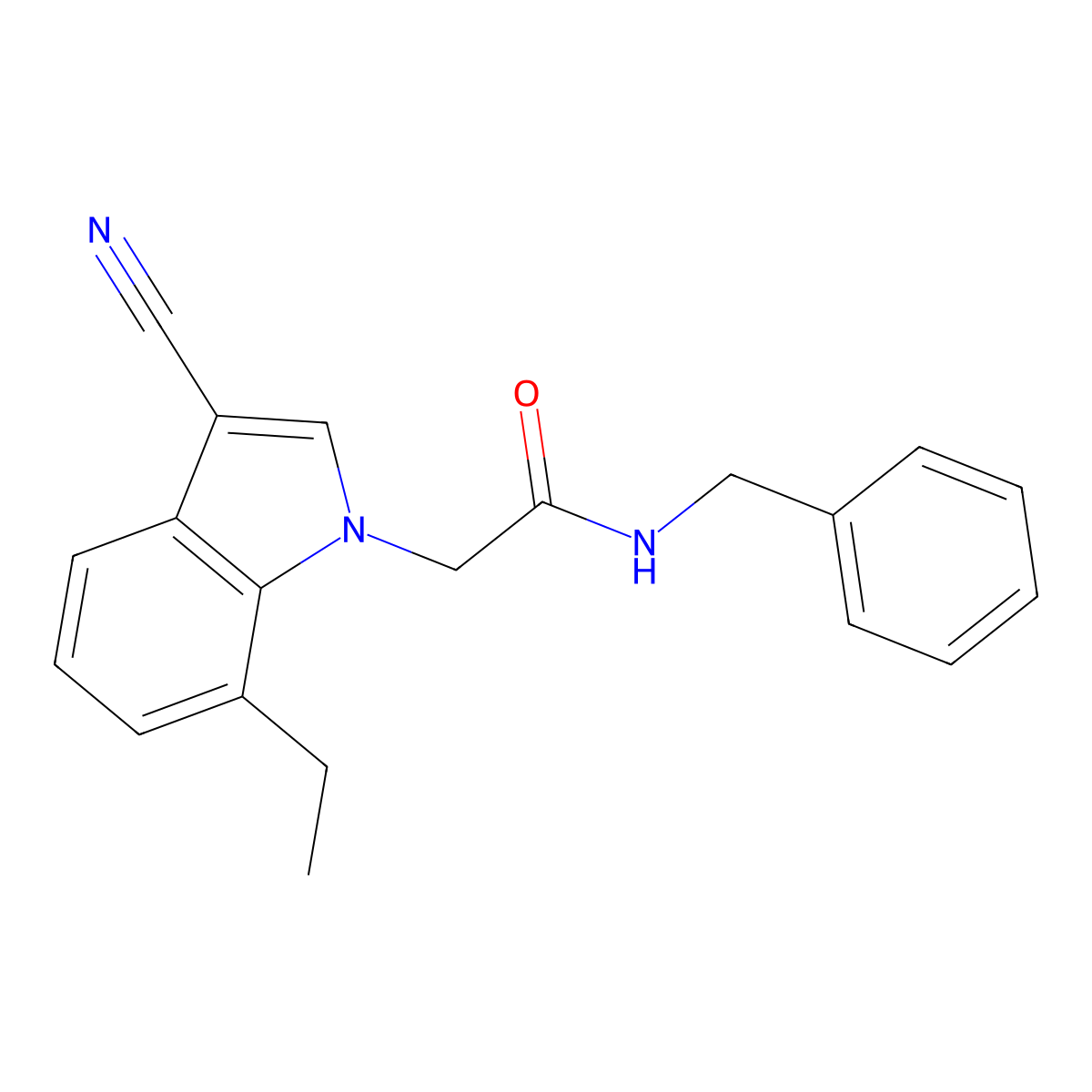 N-benzyl-2-(3-cyano-7-ethyl-1H-indol-1-yl)acetamide molecular structure, CAS 700859-59-2