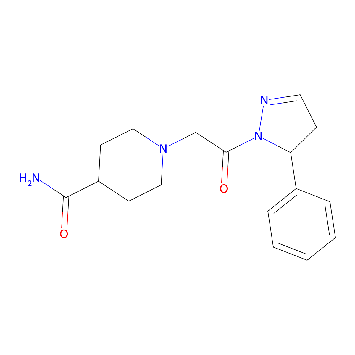 1-[2-oxo-2-(5-phenyl-4,5-dihydro-1H-pyrazol-1-yl)ethyl]-4-piperidinecarboxamide molecular structure, CAS 700859-62-7