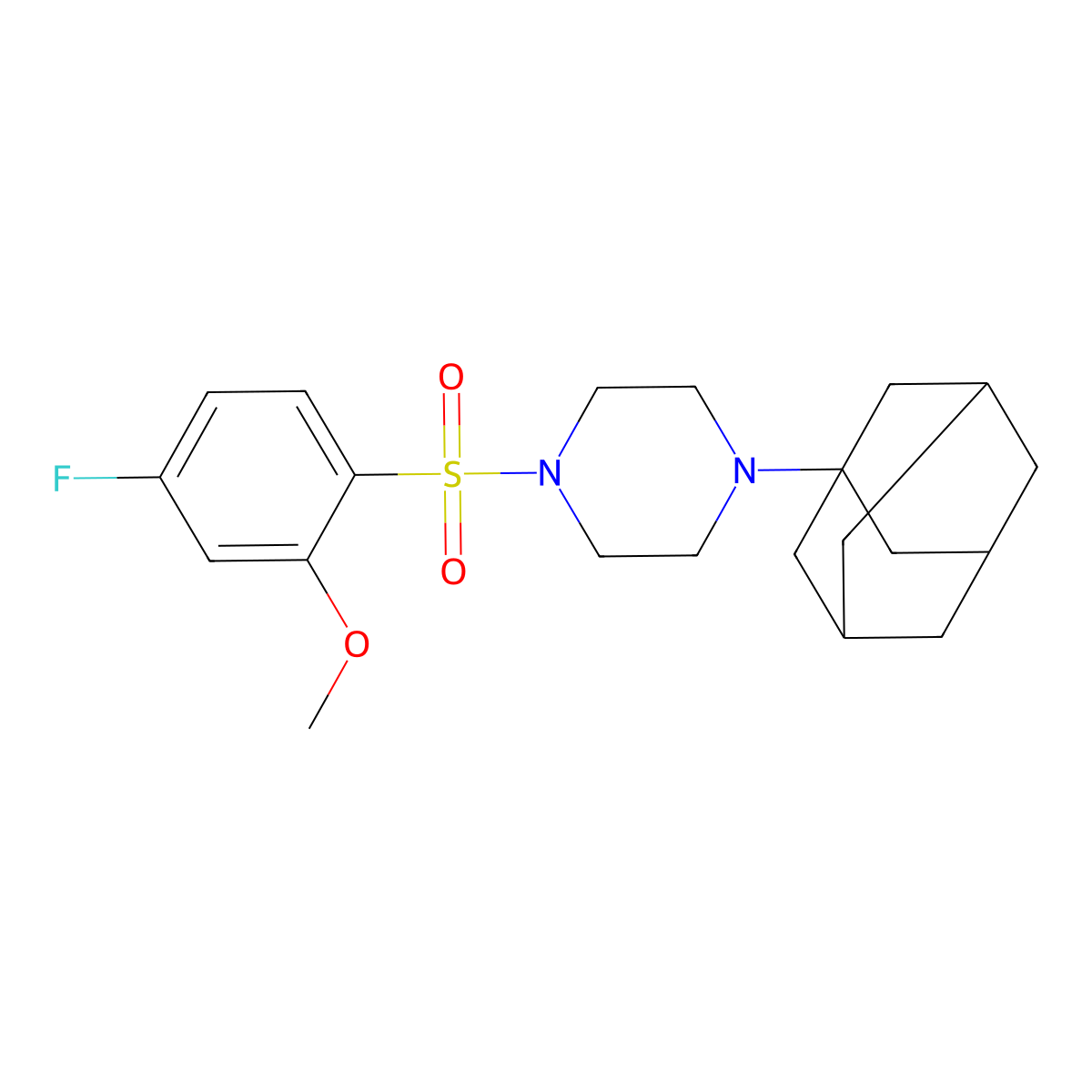 1-(1-Adamantyl)-4-(4-fluoro-2-methoxyphenyl)sulfonylpiperazine molecular structure, CAS 700859-64-9