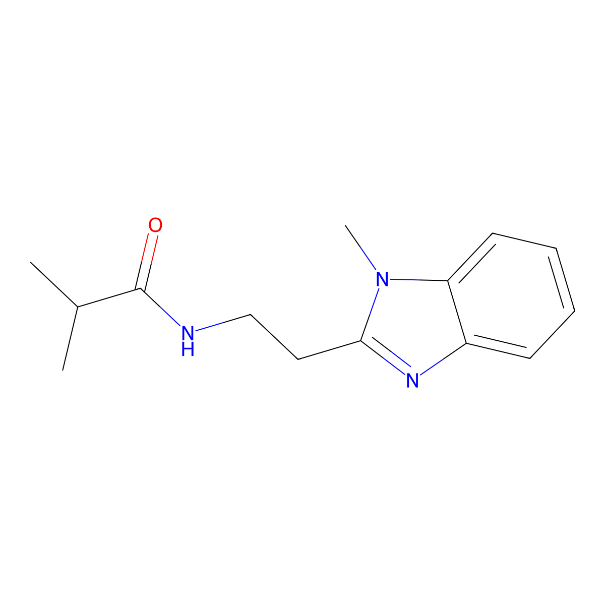 2-methyl-N-[2-(1-methylbenzimidazol-2-yl)ethyl]propanamide molecular structure, CAS 700859-75-2