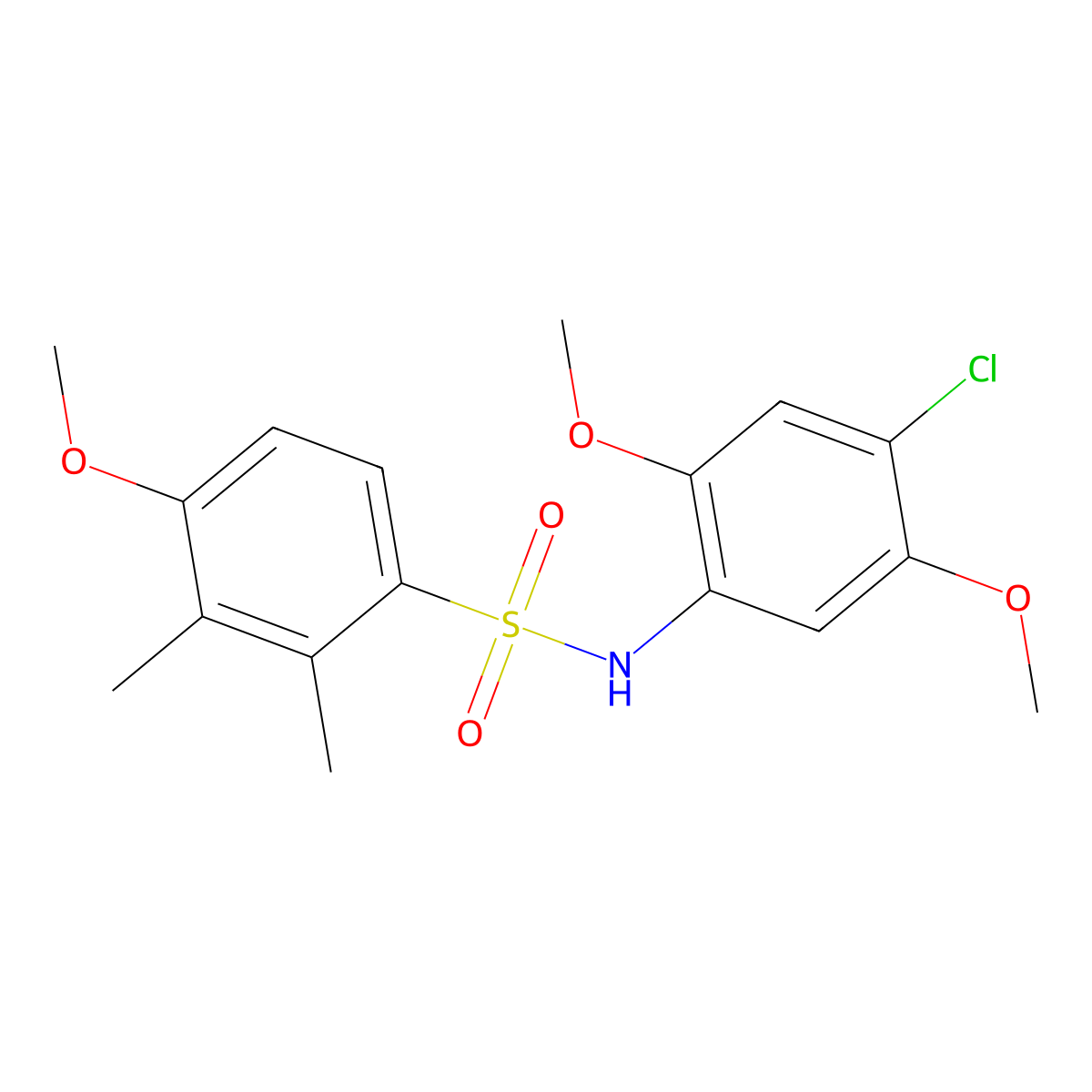 N-(4-chloro-2,5-dimethoxyphenyl)-4-methoxy-2,3-dimethylbenzenesulfonamide molecular structure, CAS 700859-87-6