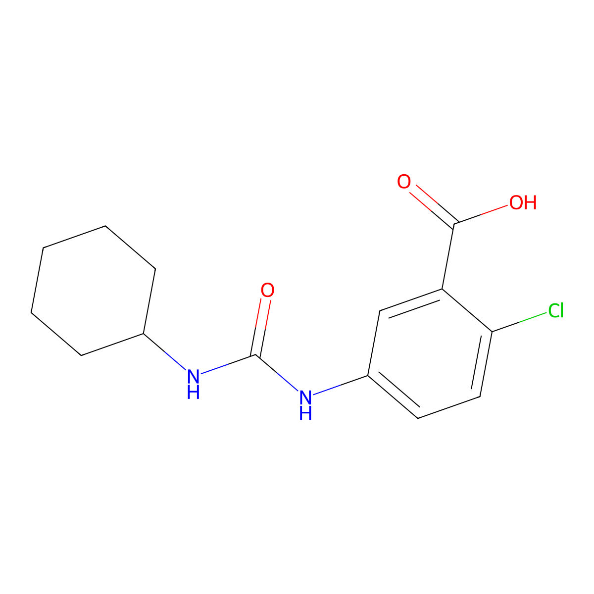 2-Chloro-5-[(cyclohexylcarbamoyl)amino]benzoic acid molecular structure, CAS 700859-94-5