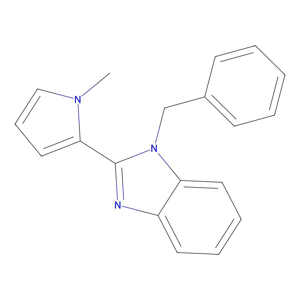 1-Benzyl-2-(1-methylpyrrol-2-yl)benzimidazole molecular structure, CAS 700860-01-1