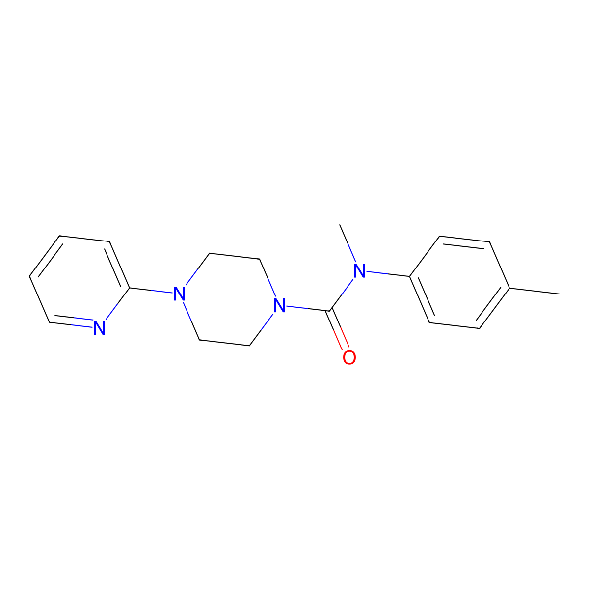 N-methyl-N-(4-methylphenyl)-4-(pyridin-2-yl)piperazine-1-carboxamide molecular structure, CAS 700860-03-3