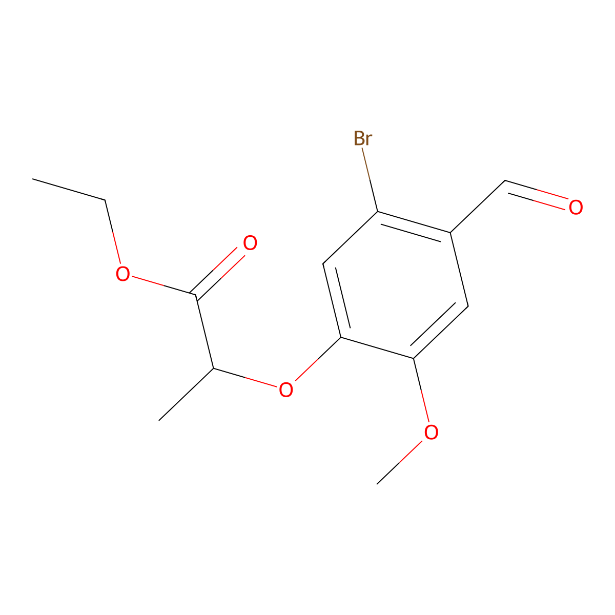 Ethyl 2-(5-bromo-4-formyl-2-methoxyphenoxy)propanoate molecular structure, CAS 700860-10-2
