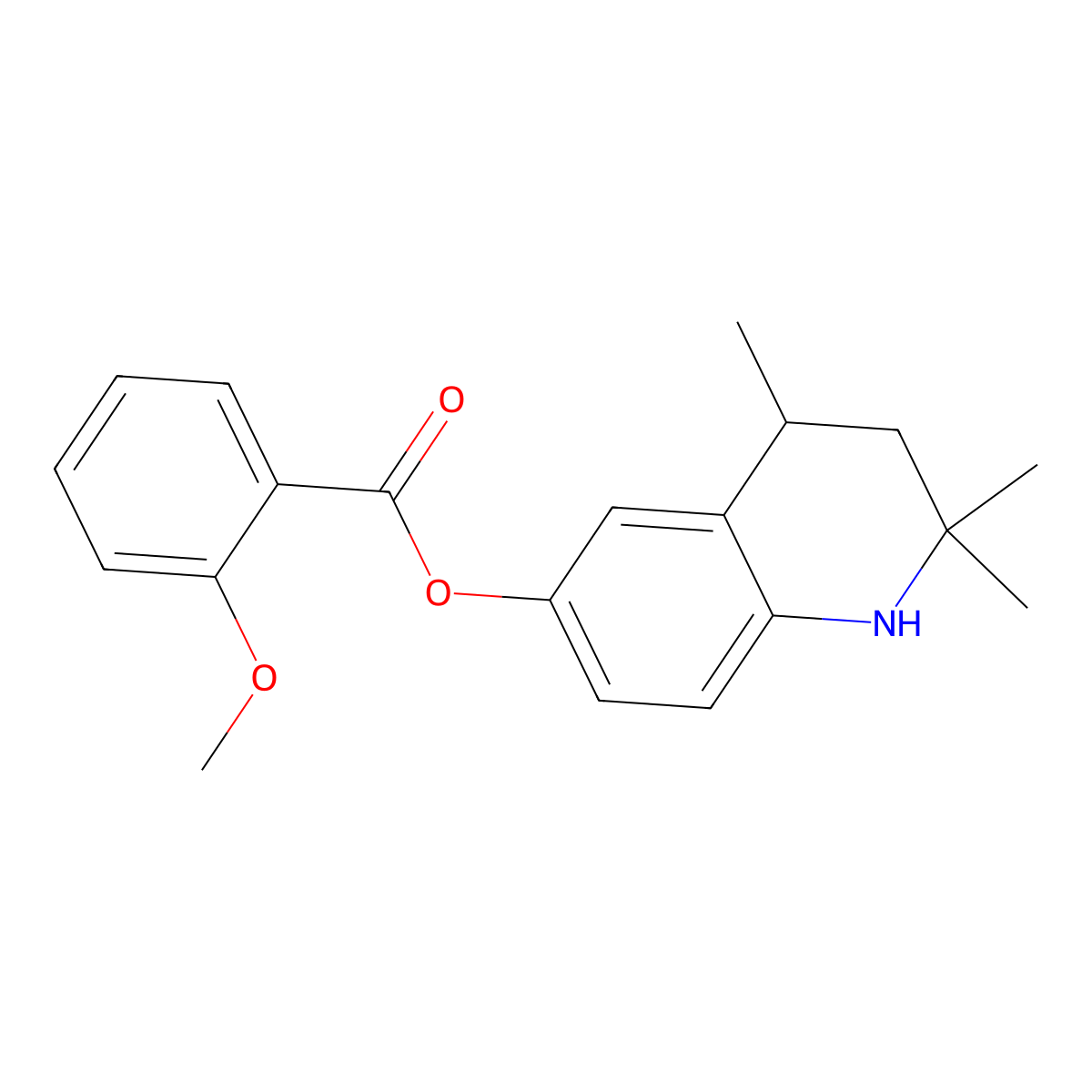 2,2,4-Trimethyl-1,2,3,4-tetrahydroquinolin-6-yl 2-methoxybenzoate molecular structure, CAS 700860-14-6