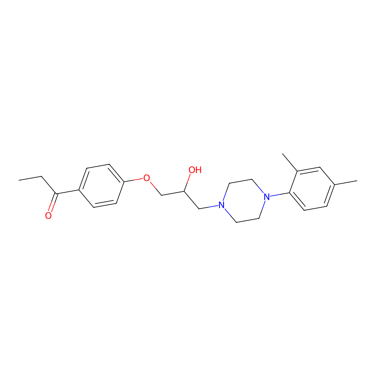 1-(4-{3-[4-(2,4-Dimethylphenyl)piperazin-1-yl]-2-hydroxypropoxy}phenyl)propan-1-one molecular structure, CAS 700860-18-0