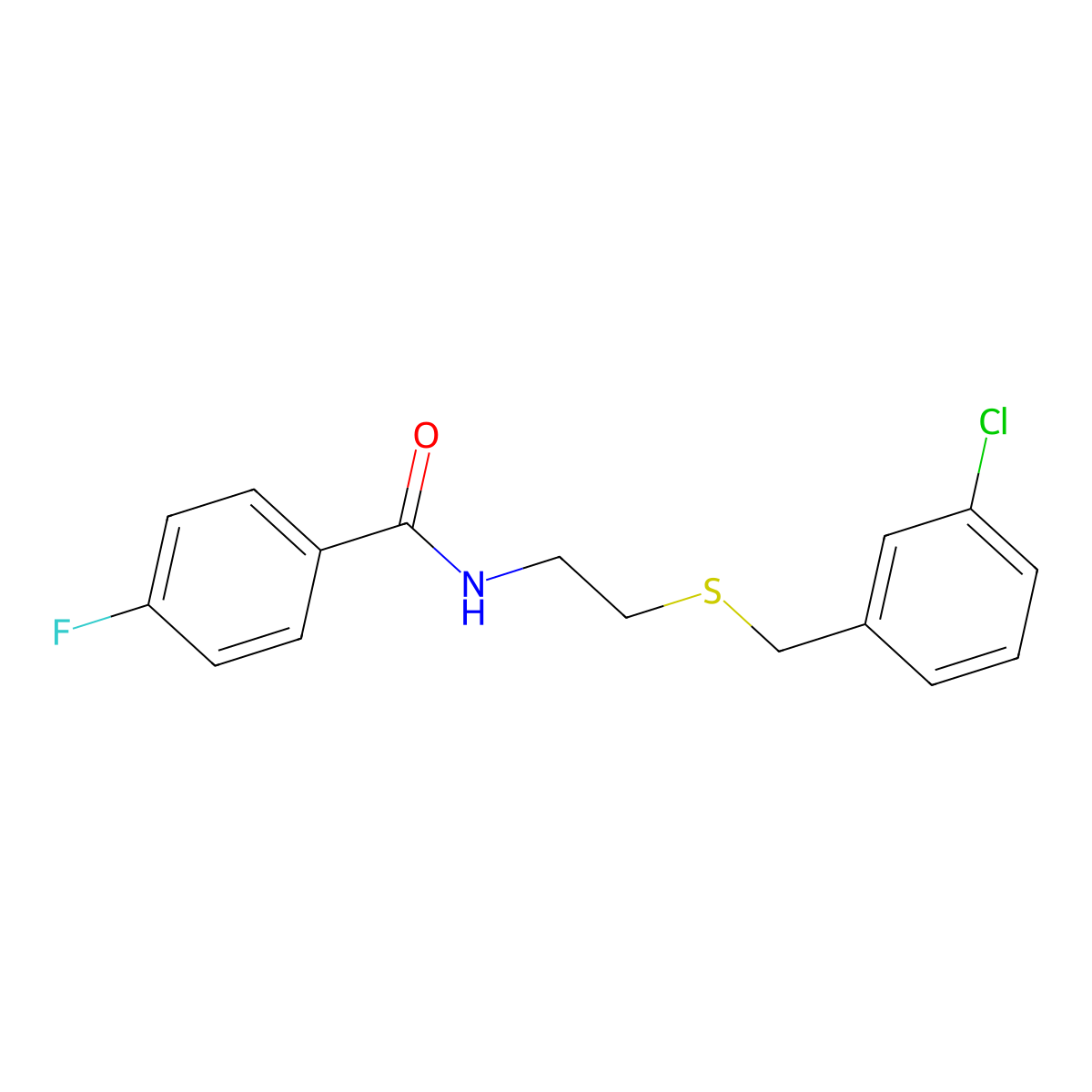 N-{2-[(3-chlorobenzyl)sulfanyl]ethyl}-4-fluorobenzamide molecular structure, CAS 700860-27-1