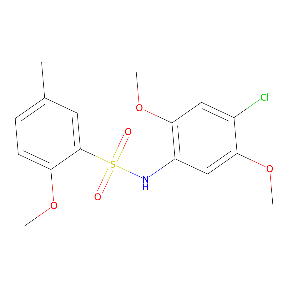 N-(4-chloro-2,5-dimethoxyphenyl)-2-methoxy-5-methylbenzenesulfonamide molecular structure, CAS 700860-37-3
