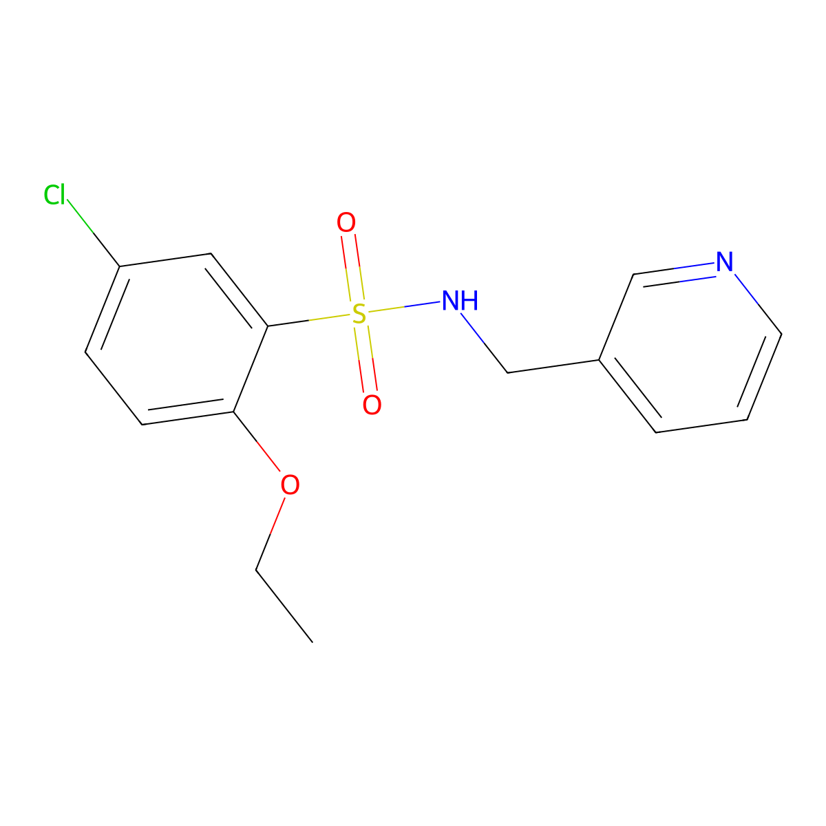 5-chloro-2-ethoxy-N-(3-pyridinylmethyl)benzenesulfonamide molecular structure, CAS 700860-47-5
