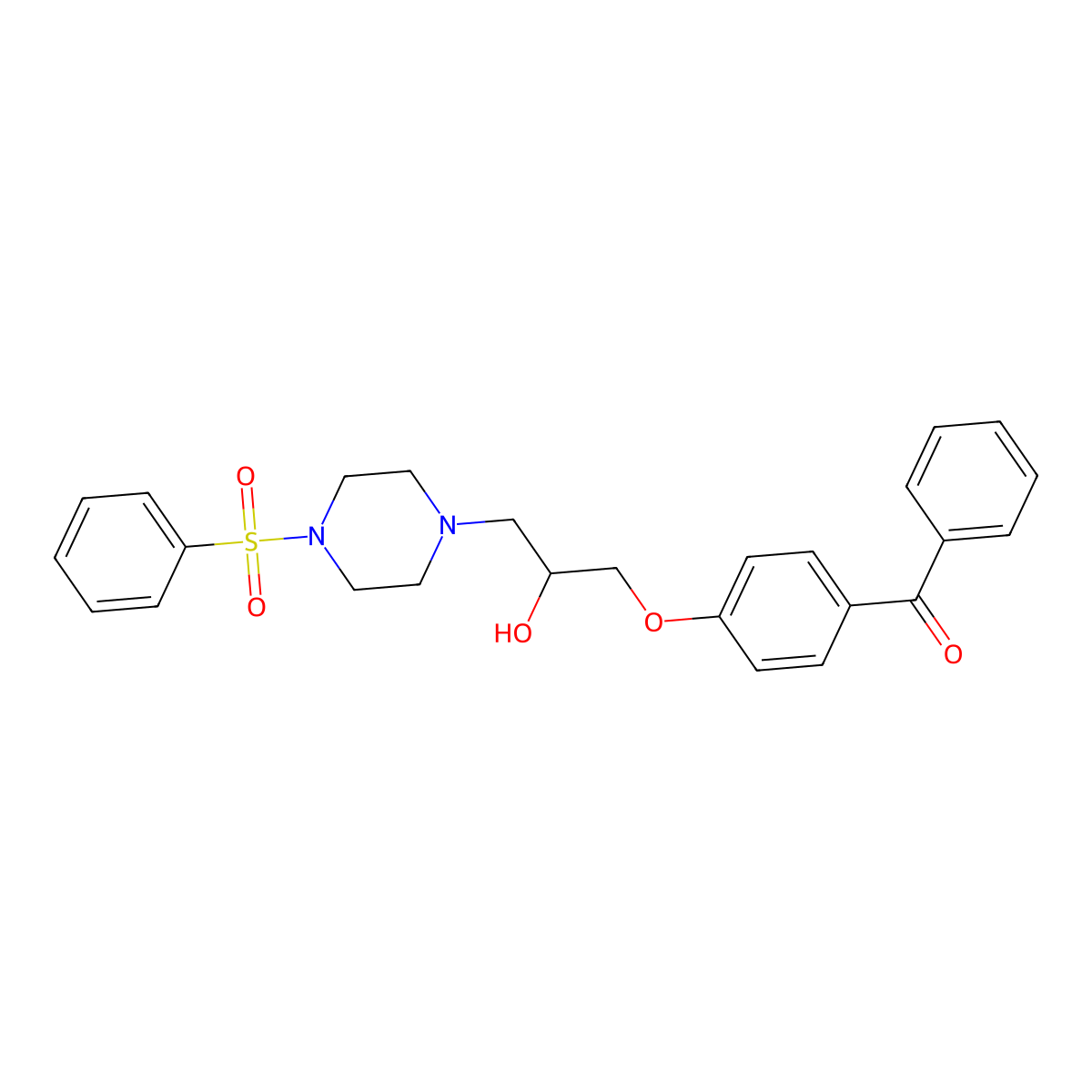 1-(4-Benzoylphenoxy)-3-[4-(benzenesulfonyl)piperazin-1-yl]propan-2-ol molecular structure, CAS 700860-50-0
