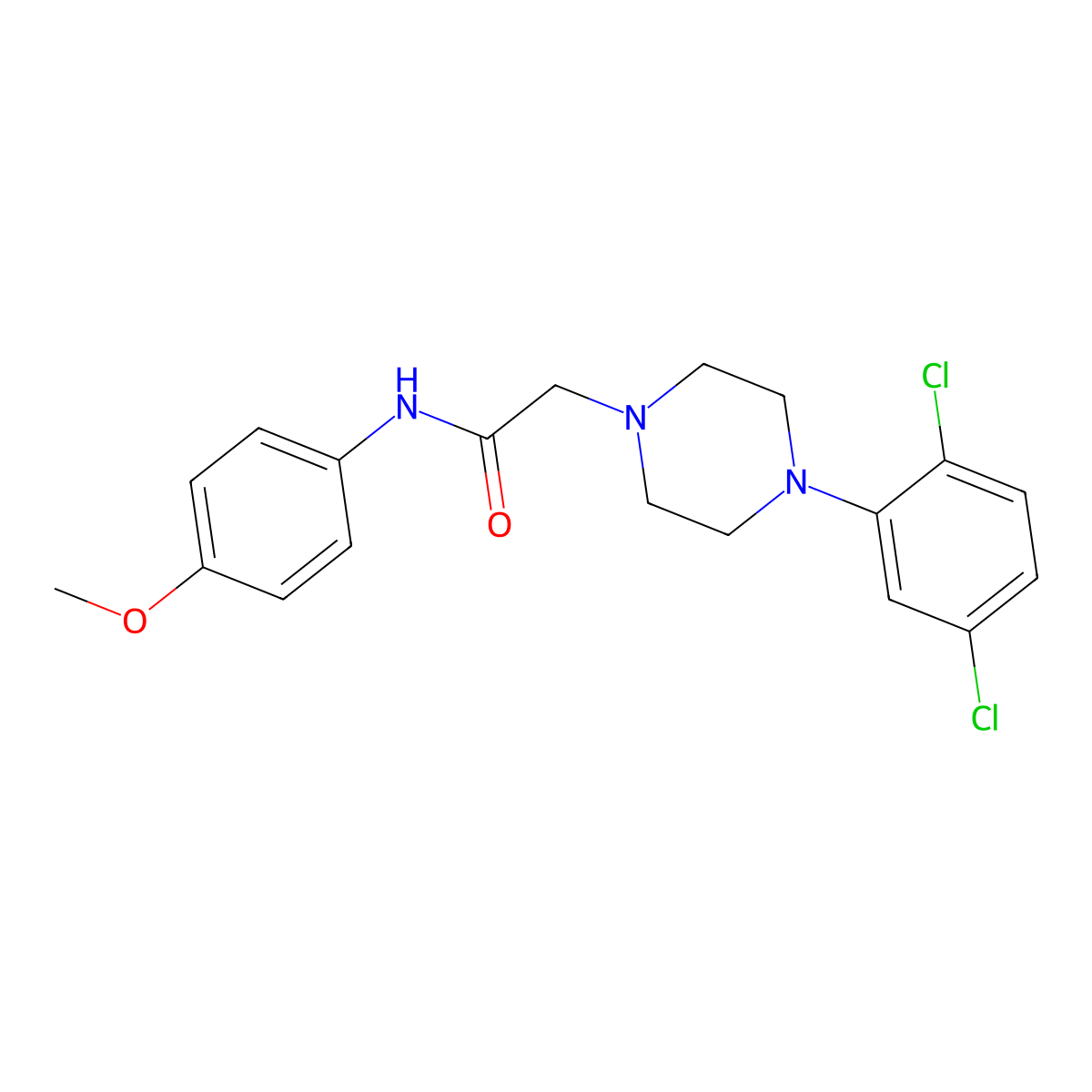 2-[4-(2,5-dichlorophenyl)piperazin-1-yl]-N-(4-methoxyphenyl)acetamide molecular structure, CAS 700860-66-8
