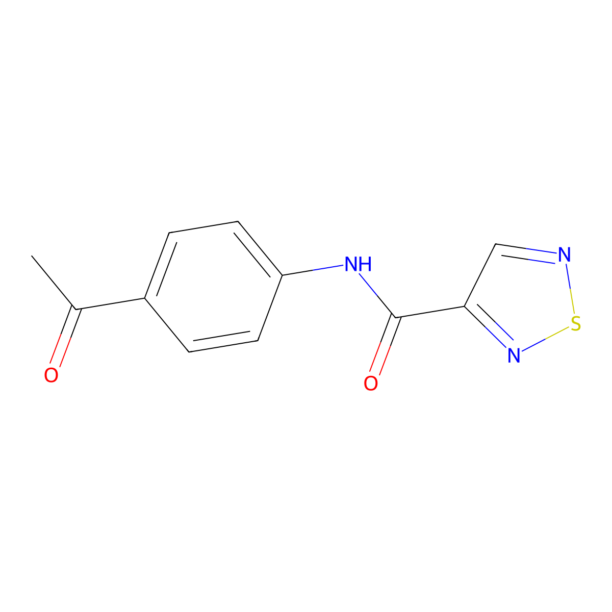 N-(4-acetylphenyl)-1,2,5-thiadiazole-3-carboxamide molecular structure, CAS 700860-69-1