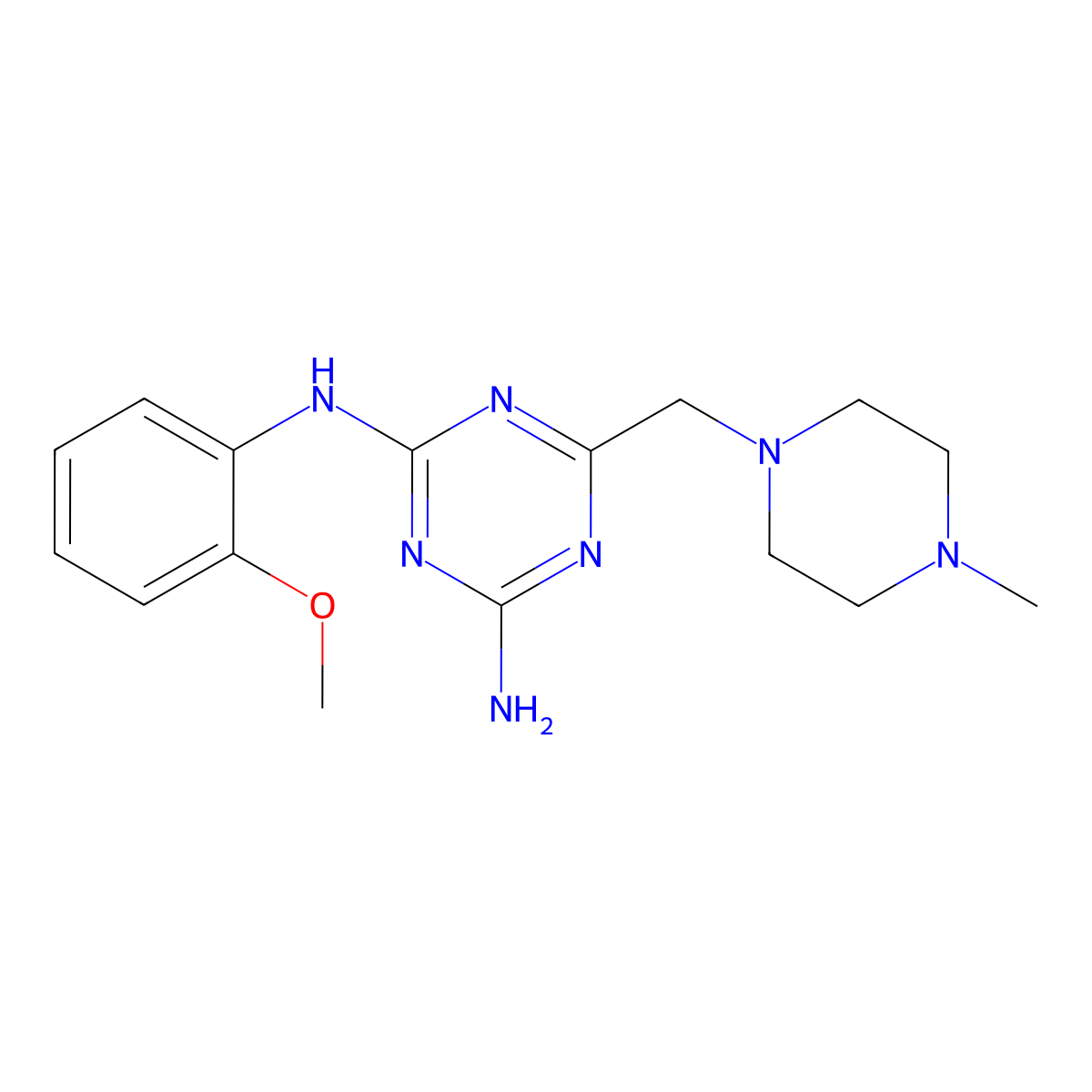 N-(2-methoxyphenyl)-6-[(4-methylpiperazin-1-yl)methyl]-1,3,5-triazine-2,4-diamine molecular structure, CAS 700860-76-0