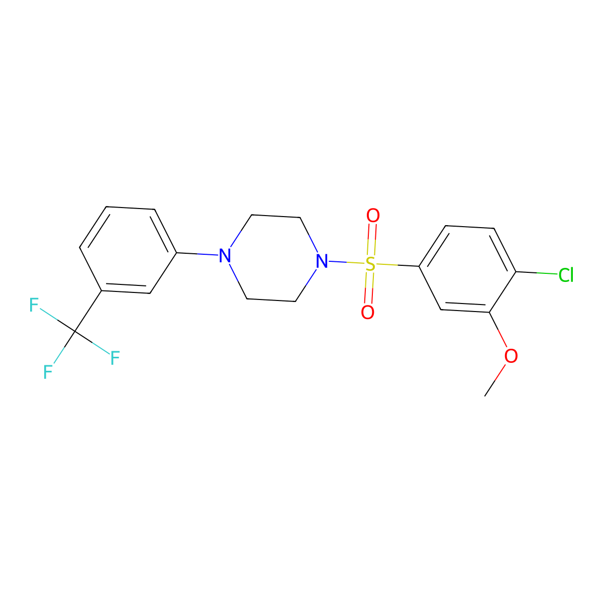 1-[(4-Chloro-3-methoxyphenyl)sulfonyl]-4-[3-(trifluoromethyl)phenyl]piperazine molecular structure, CAS 700860-99-7