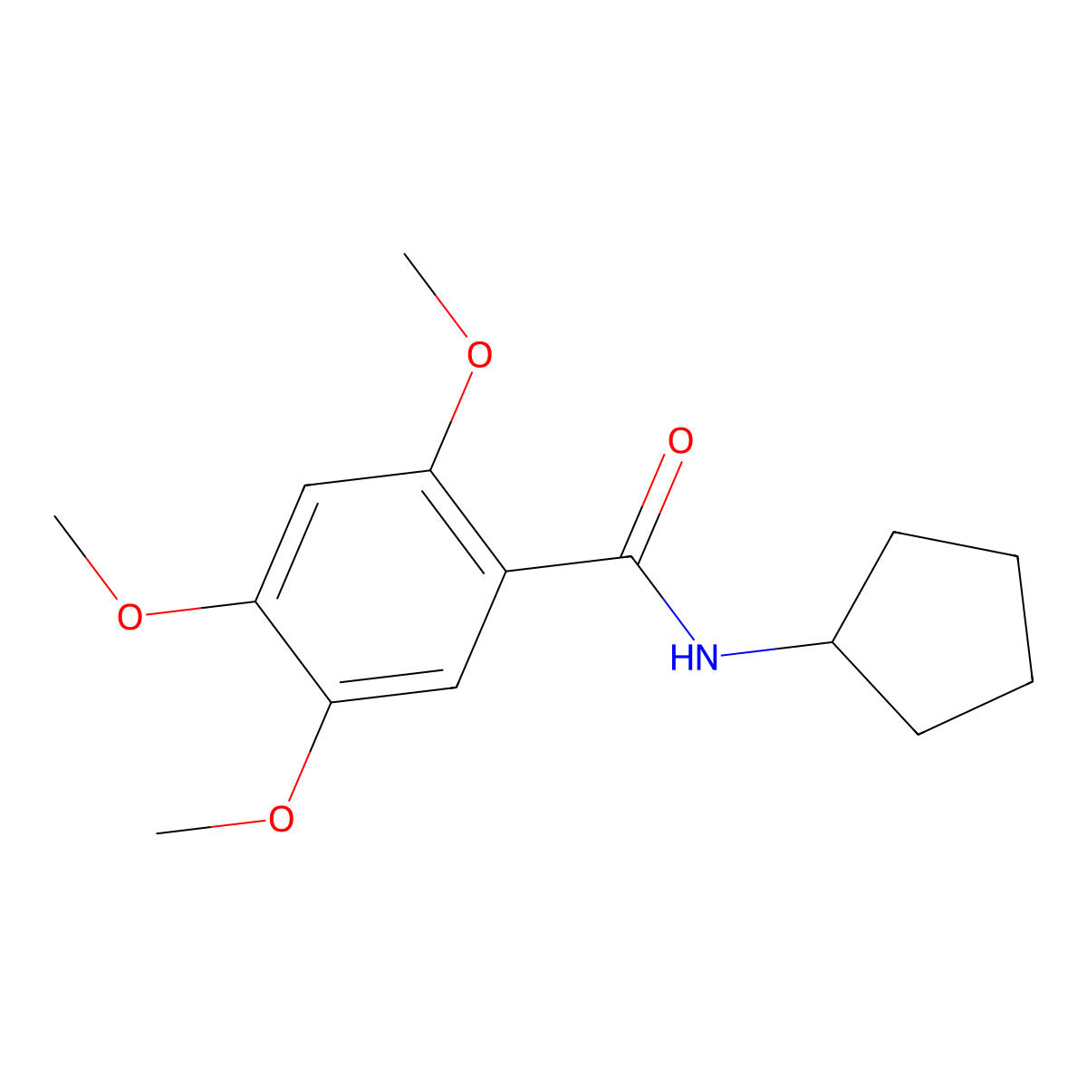 N-cyclopentyl-2,4,5-trimethoxybenzamide molecular structure, CAS 700861-20-7
