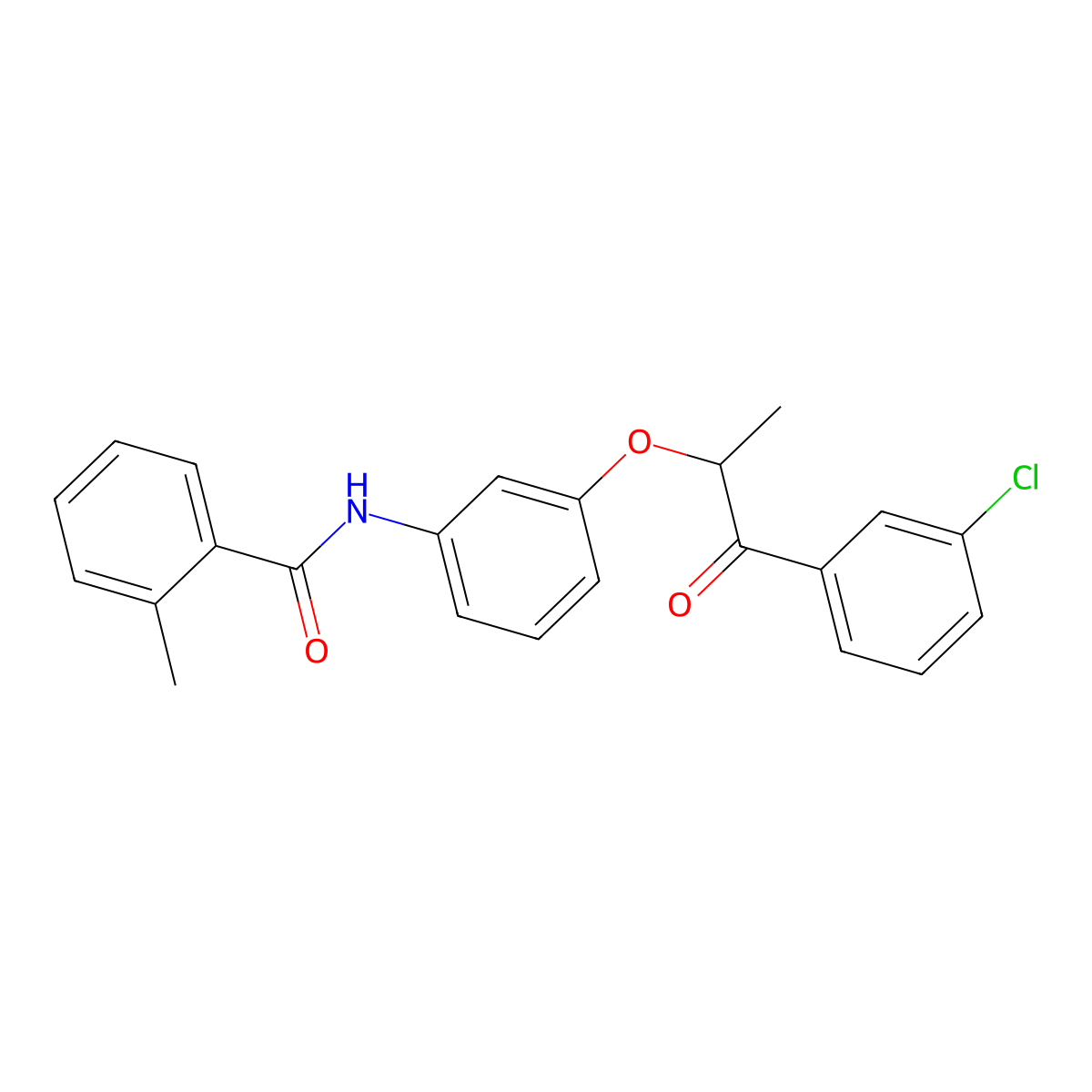 N-[3-[1-(3-chlorophenyl)-1-oxopropan-2-yl]oxyphenyl]-2-methylbenzamide molecular structure, CAS 700861-25-2