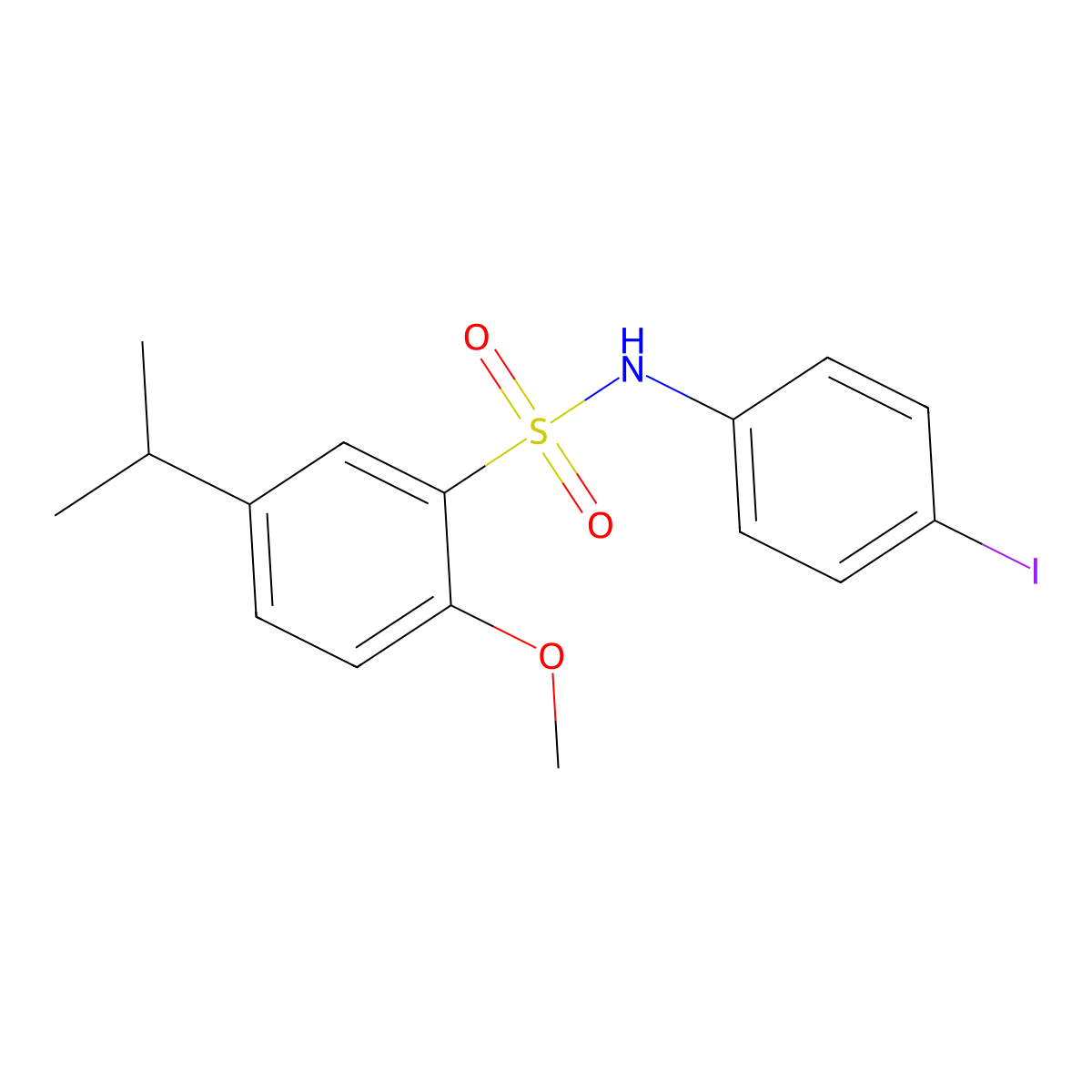N-(4-iodophenyl)-2-methoxy-5-propan-2-ylbenzenesulfonamide molecular structure, CAS 700861-27-4