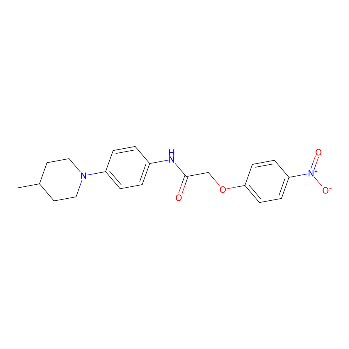 N-[4-(4-methylpiperidin-1-yl)phenyl]-2-(4-nitrophenoxy)acetamide molecular structure, CAS 700861-40-1