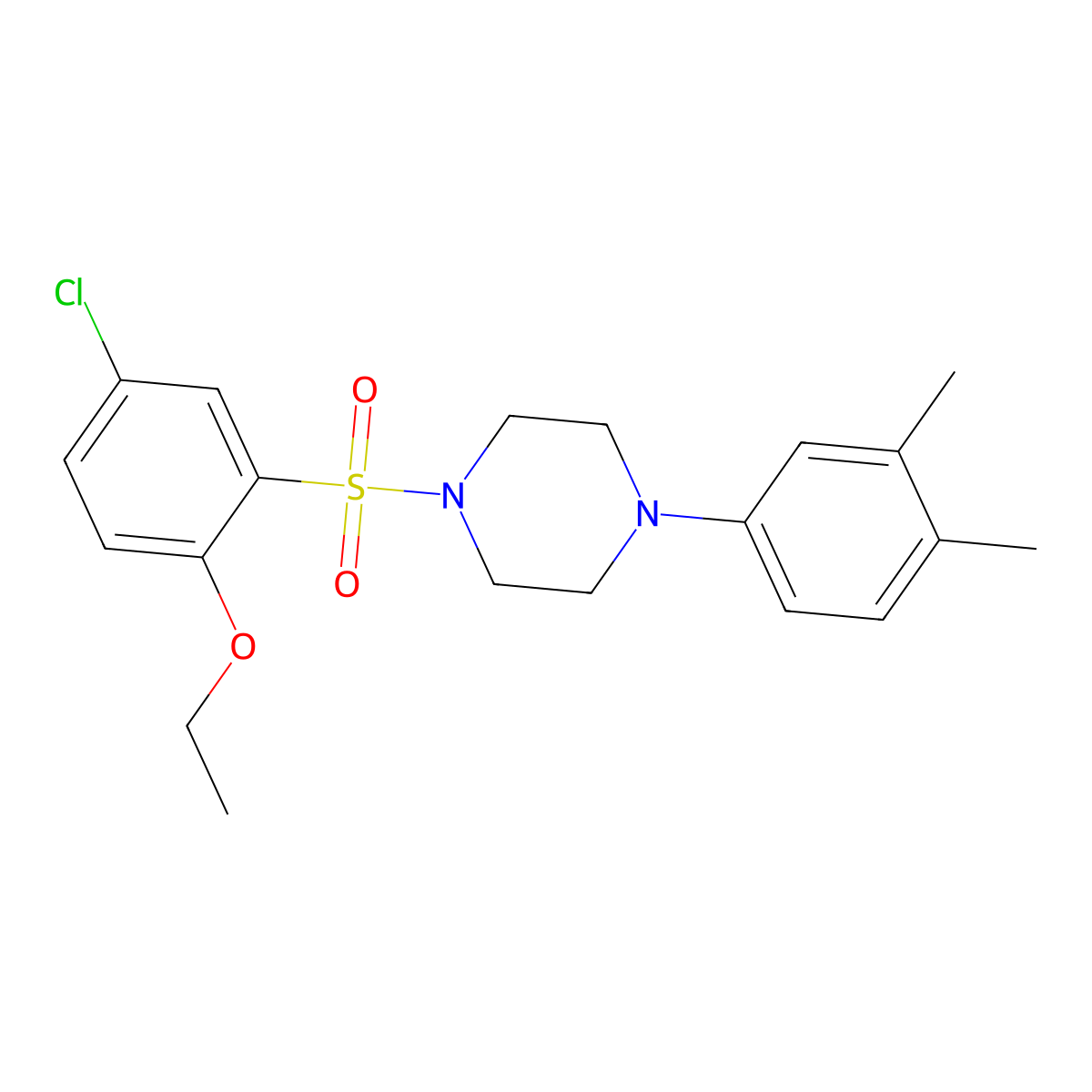 1-(5-Chloro-2-ethoxybenzenesulfonyl)-4-(3,4-dimethylphenyl)piperazine molecular structure, CAS 700861-53-6