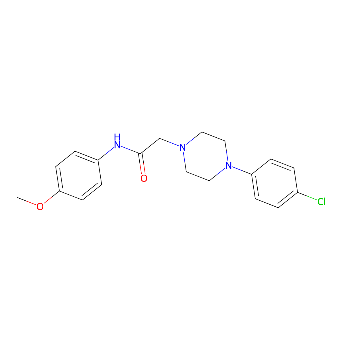 2-[4-(4-chlorophenyl)piperazin-1-yl]-N-(4-methoxyphenyl)acetamide molecular structure, CAS 700861-62-7